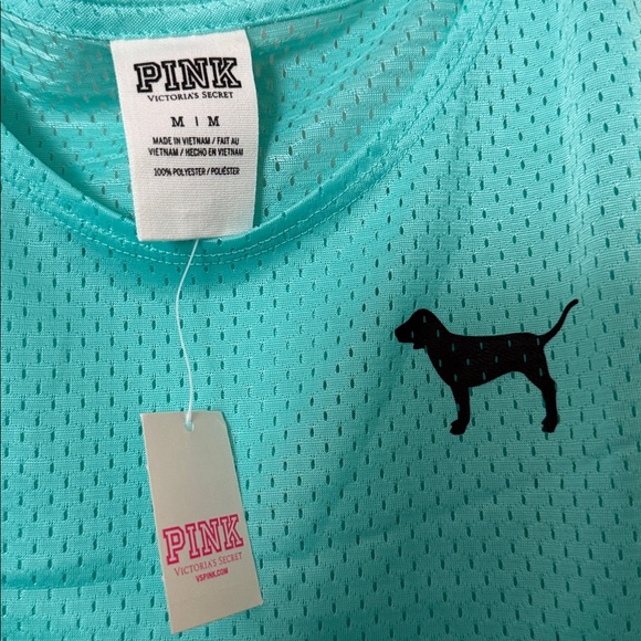 NWT Victoria's Secret PINK Aqua Mesh Tank size M - Picture 2 of 5